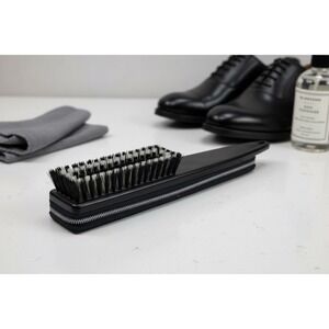 Vintage Austrian Leather Brush Grooming Travel Kit Manicure Set Germany Tools